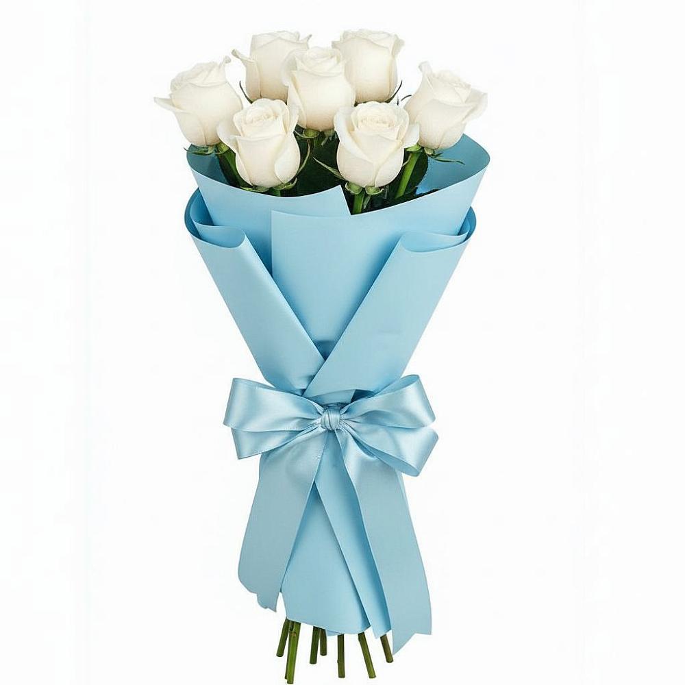 Букет 7 белых роз Проуд в Мокрое