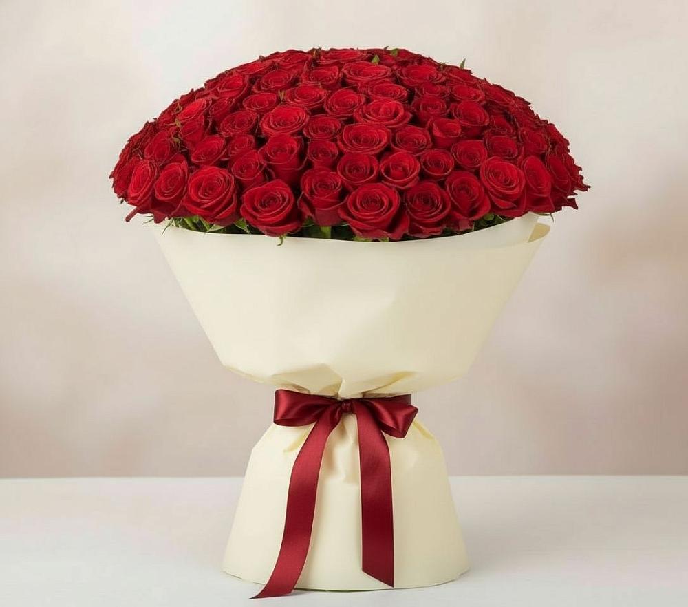 Букет 101 Красная роза Милано в Мокрое