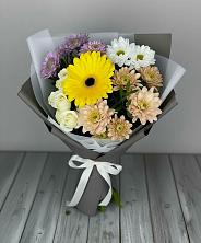Букет цветов из:  Розы, Герберы и Хризантемы в Мокрое