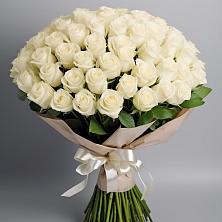Букет 101 беля роза Белоснежка в Мокрое