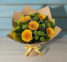 Букет цветов из:  Герберы и Хризантемы в Мокрое