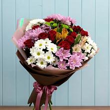 Букет цветов из:  Розы, Хризантемы и Альстромерии в Мокрое