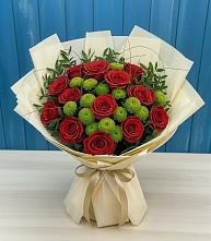 Букет цветов из:  Розы и Хризантемы в Мокрое